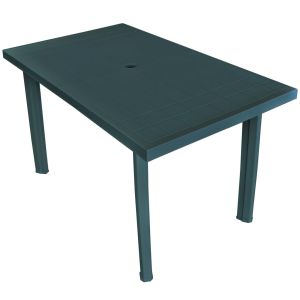 vidaXL mesa de jardín 126x76x72 cm plástico verde