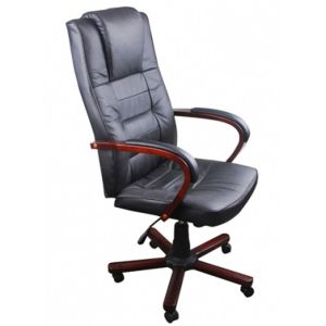 vidaXL silla de oficina lujosa negra