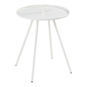 Mesa terraza fosen redonda con asa acero - blanco [en.casa]