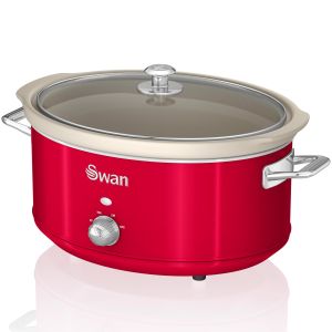 Retro olla cocción lenta, 6,5l,  Swan sf17031rneu rojo 320w