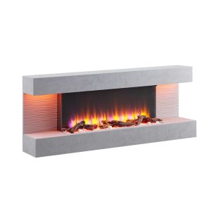 Chimenea eléctrica BALDERIA Hestia - de pie, 2000 W - aspecto hormigón
