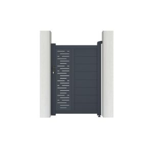 Pack puerta peatonal arlberg 1m a.140cm + 2 postes a.166cm gris