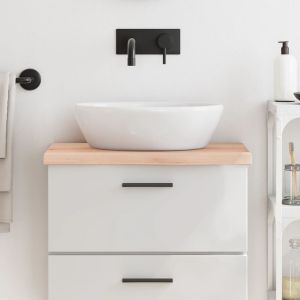Encimera de baño madera maciza sin tratar 60x30x(2-4) cm eerf3117