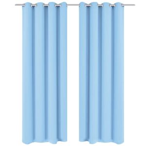 vidaXL cortinas opacas 2 piezas con ojales de metal 135x175cm turquesa