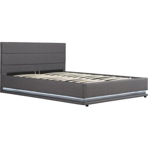 Cama con LED "anastasia"- 160 x 200 cm - gris oscuro