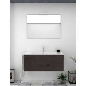 Mueble de baño florencia con lavabo y espejo 80x45cm roble sinatra