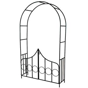 Arco de jardín de acero y cerradura resistente 140x40x240 cm verde