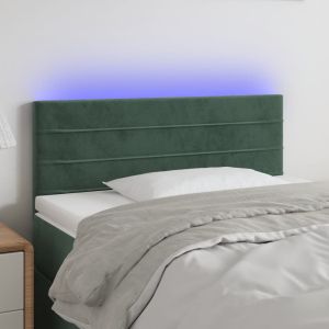 Cabecero con LED de terciopelo verde oscuro 80x5x78/88 cm eso7202