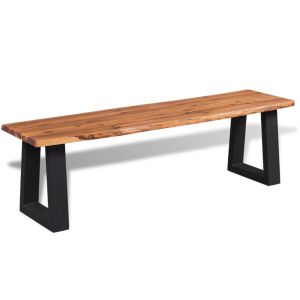 vidaXL banco de madera de acacia maciza 160 cm