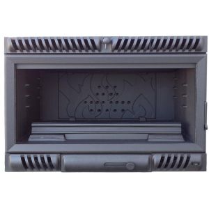 Insertable de leña 800 a con marco de 12 kw y salida superior de 200 mm
