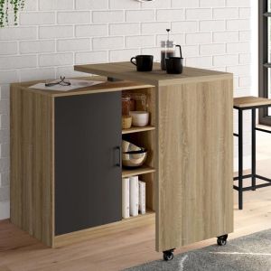 Isla central giratoria - madera negra - 80-120 cm