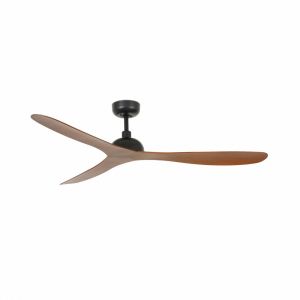 Ventilador de techo negro-marrón de acero 132 cm motor dc 5 vel