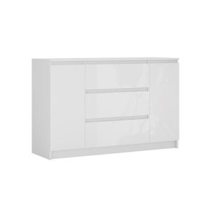 Cómoda demi 2d3s - blanco/brillo - 120x39 cm