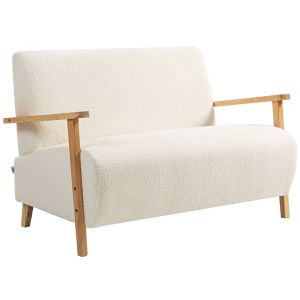 Sofá dos plaza 118x76x78 cm borreguito color beige Homcom
