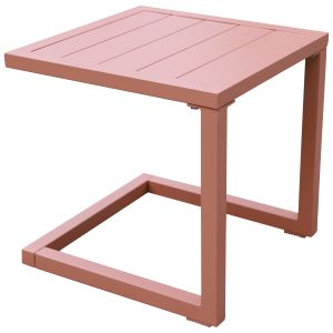 Mesa auxiliar barbados de aluminio terracota