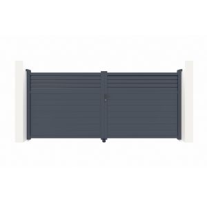 Pack puerta batiente 3m carpatia 300b160 + puerta carpatia 100p160 gris