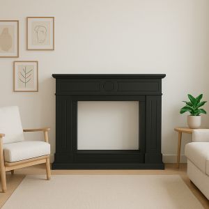 Marco de chimenea electrica negro mpc cornice camino lipari