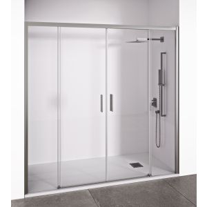 Mampara de ducha frontal plata 150-155 cm bellobath