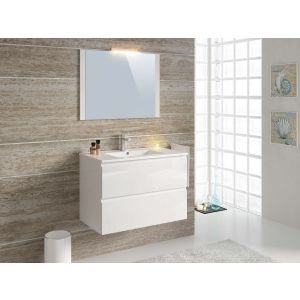 Mueble de baño 80 cm neli 2 cajones blanco brillo t-bath
