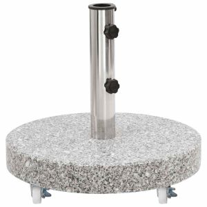 vidaXL base de sombrilla redonda de granito gris 30 kg