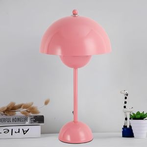 Lámpara de mesa rosa, diseño flowerdepot para sala o dormitorio
