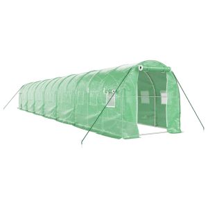 vidaXL invernadero con estructura de acero verde 28 m² 14x2x2 m