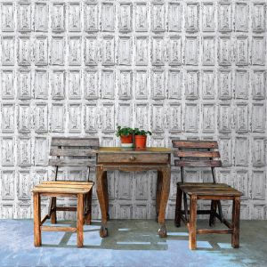 Papel pintado texturizado tnt cuarterones decapados stromboli blanco