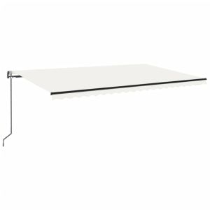 vidaXL toldo automático con LED y sensor de viento crema 500x300 cm