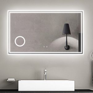 Aica espejo de baño LED 120 x 70 cm, bluetooth, lupa, luminosidad regulable