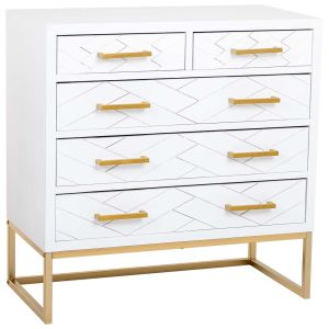 Cómoda de 4 cajones madera y metal 80x39.5x81h cm