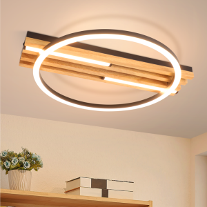 Nettlife lámpara de techo LED integrado marrón 38x21