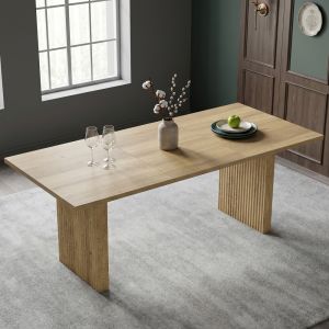 Mesa de comedor extensible rectangular mdf roble 140 a 200x90cm