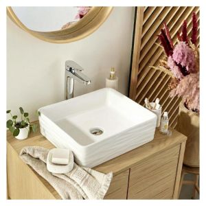 Lavabo sobre encimera rectangular de cerámica serena, 47x36cm