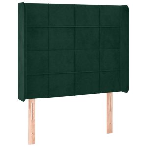 vidaXL cabecero con orejas de terciopelo verde oscuro 83x16x118/128 cm