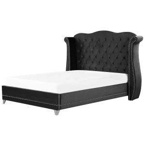 Cama terciopelo ayette 180 x 200 cm negro