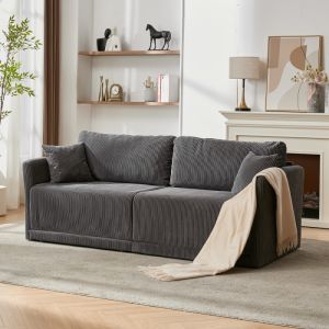 Sofá cama plegable pana gris 2 plazas convertible