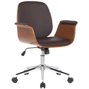 Silla de oficina ajustable - nogal marrón - 90 cm