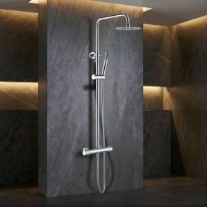 Imex - columna ducha termostática con grifo cromado serie line