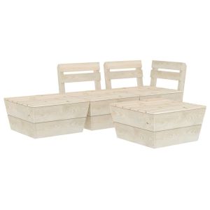 vidaXL muebles de palets para jardín 4 pzas madera de abeto impregnada
