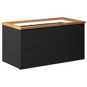vidaXL jardinera de ratán sintético negra 80x40x40 cm