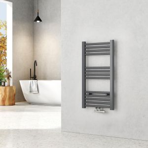 Emke radiador toallero agua caliente antracita 75x60cm conexión central