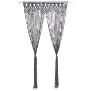 vidaXL cortina de macramé algodón gris antracita 140x240 cm