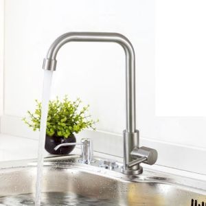 Grifo de cocina de agua fría - giratorio de 360° - mezclador de fregadero d