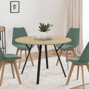 Mesa comedor redonda yseult madera negra - 110 cm