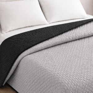 Colcha bicolor reversible gris/negro cama 180cm donegal collections