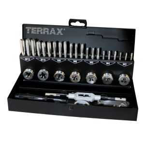 Terrax-a245013-juego herramientas de roscar 31 piezas en estuche metálico