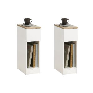 Sobuy 2 mesitas de noche blancas 35x20x60 cm