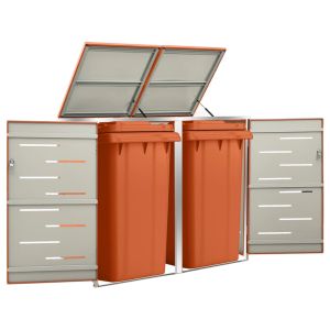 Cobertizo para dos contenedores basura acero 138x77,5x112,5 cm es7829