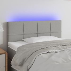 Cabecero con LED de tela gris claro 90x5x78/88 cm eso1830