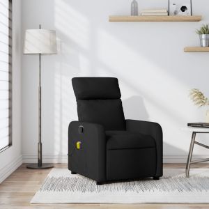 Sillón reclinable de masaje de tela negro qweo7061